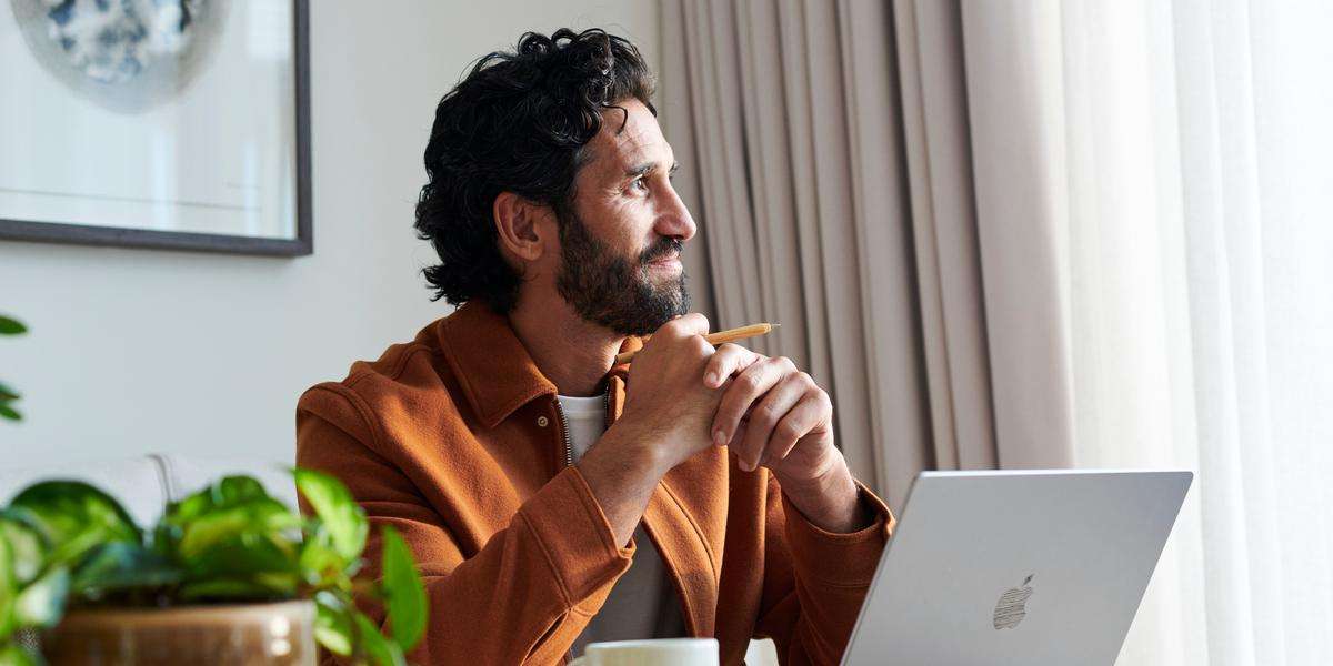 A man working on his laptop