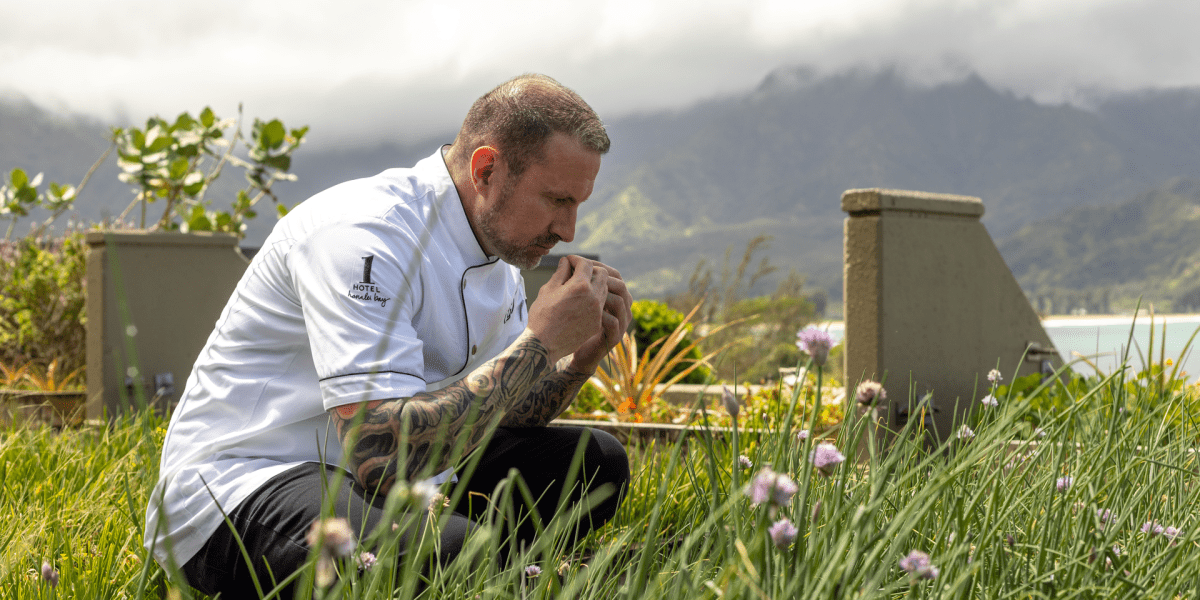 Chef Pete Ghione in the Garden