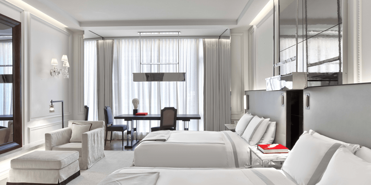 Guest room at Baccarat Hotel New York