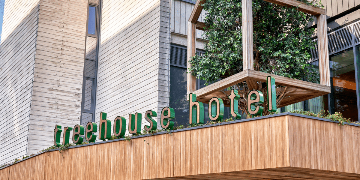 Treehouse Hotel entrance in Manchester