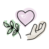 Leaf, Heart, Hand Icon