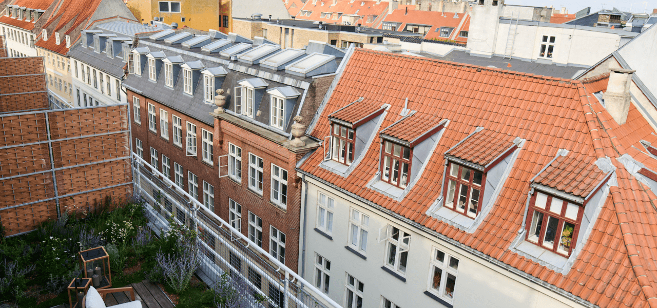 balcony terrace view looking over buildings in the city